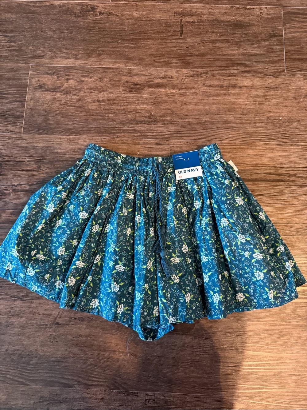 Old Navy Teal Floral High-Rise Shorts
